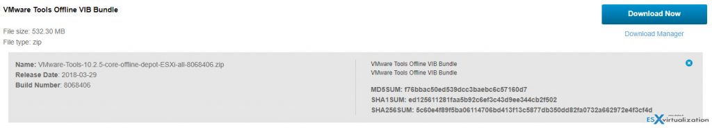 VMware Tools Offline VIB for ESXi Host - Bundle Download and Install ...