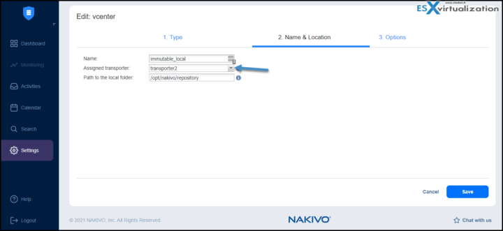 How to configure immutable backups with Nakivo - ESX Virtualization
