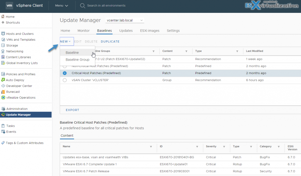 VCP6.7-DCV Objective 7.15 - Utilize VMware vSphere Update Manager (VUM ...