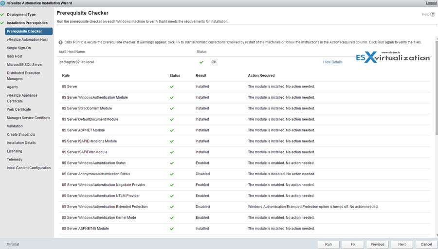 VRealize Automation 7 Simple Install - ESX Virtualization